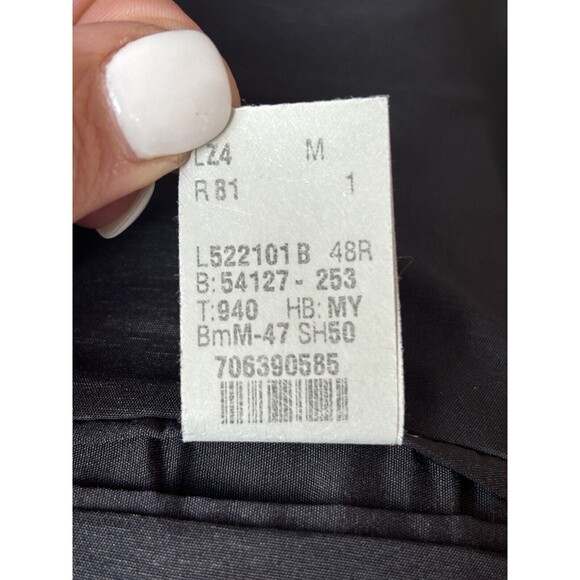 Lauren Ralph Lauren‎ Blazer Mens 48R Gray Blue Striped Wool Sport Coat 2 Button - Picture 9 of 14